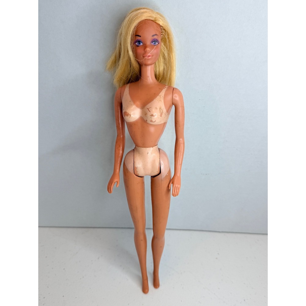 Vintage Mattel Barbie Doll 1966 Philippines Tan Purple Eyes Blonde Superstar